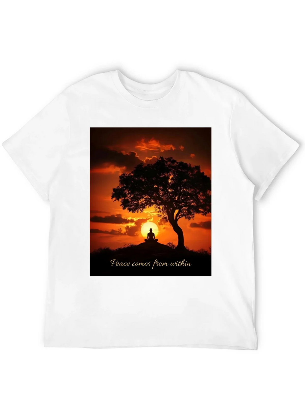 Peace Within Graphic Tee - Sunset Meditation Shirt product image 10