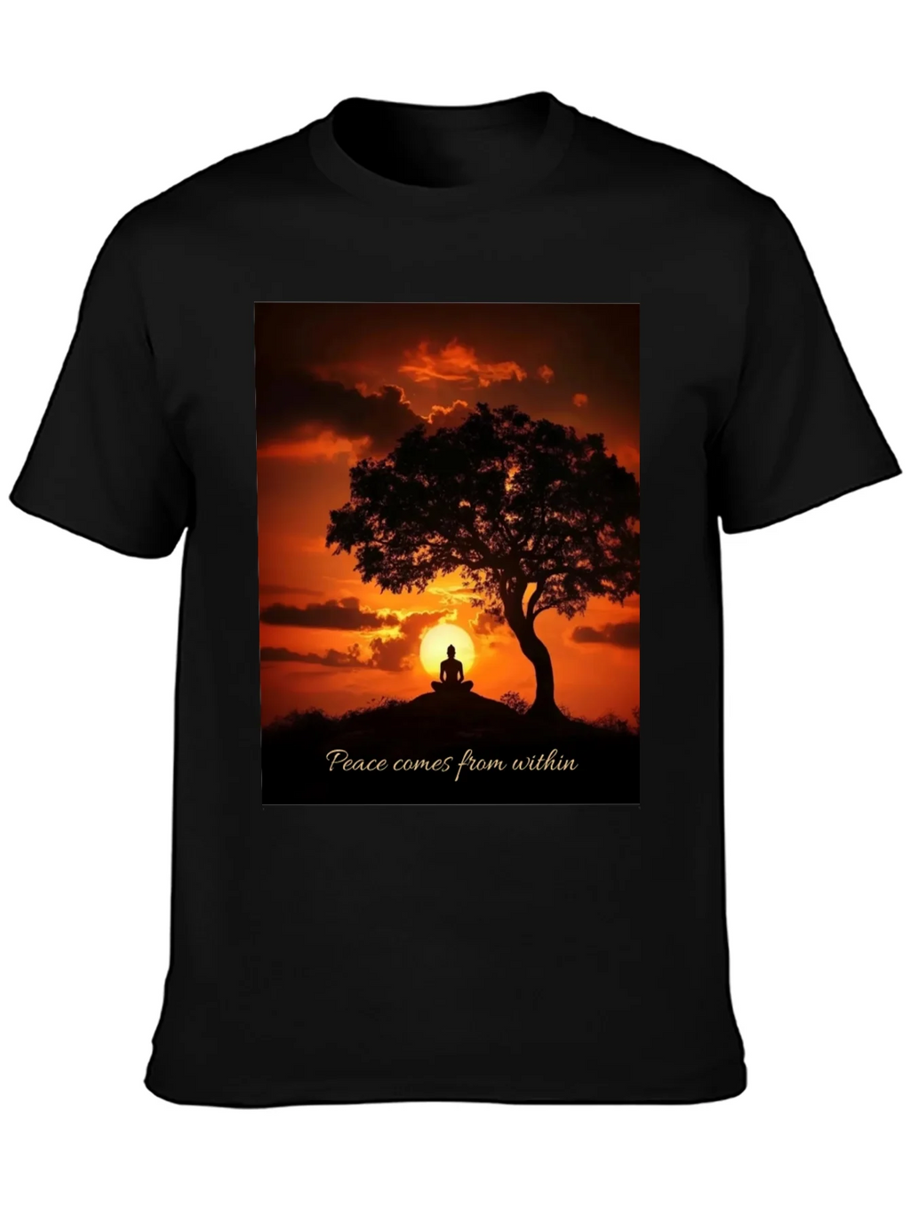Peace Within Graphic Tee - Sunset Meditation Shirt product image 3