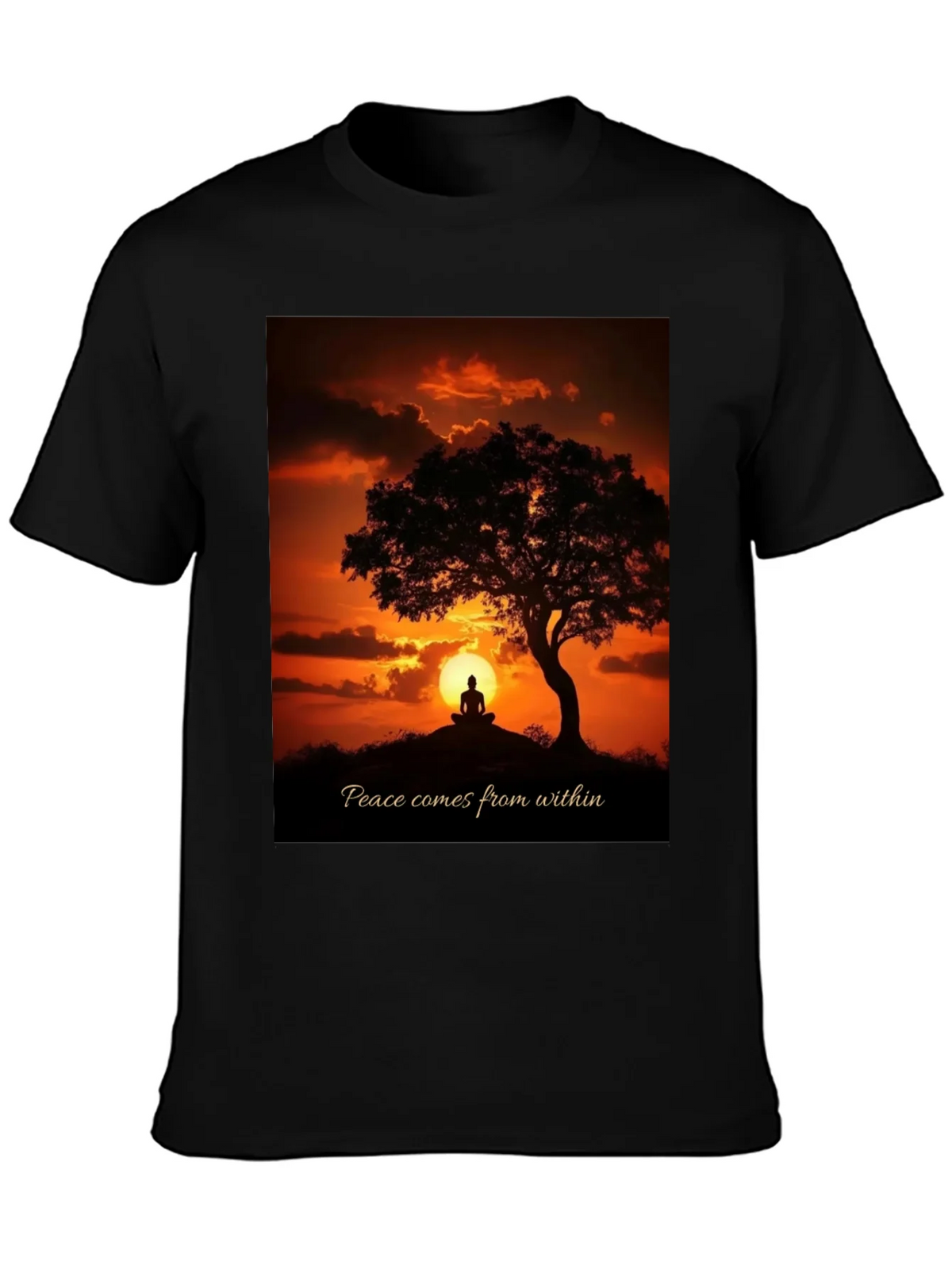 Peace Within Graphic Tee - Sunset Meditation Shirt product image 3