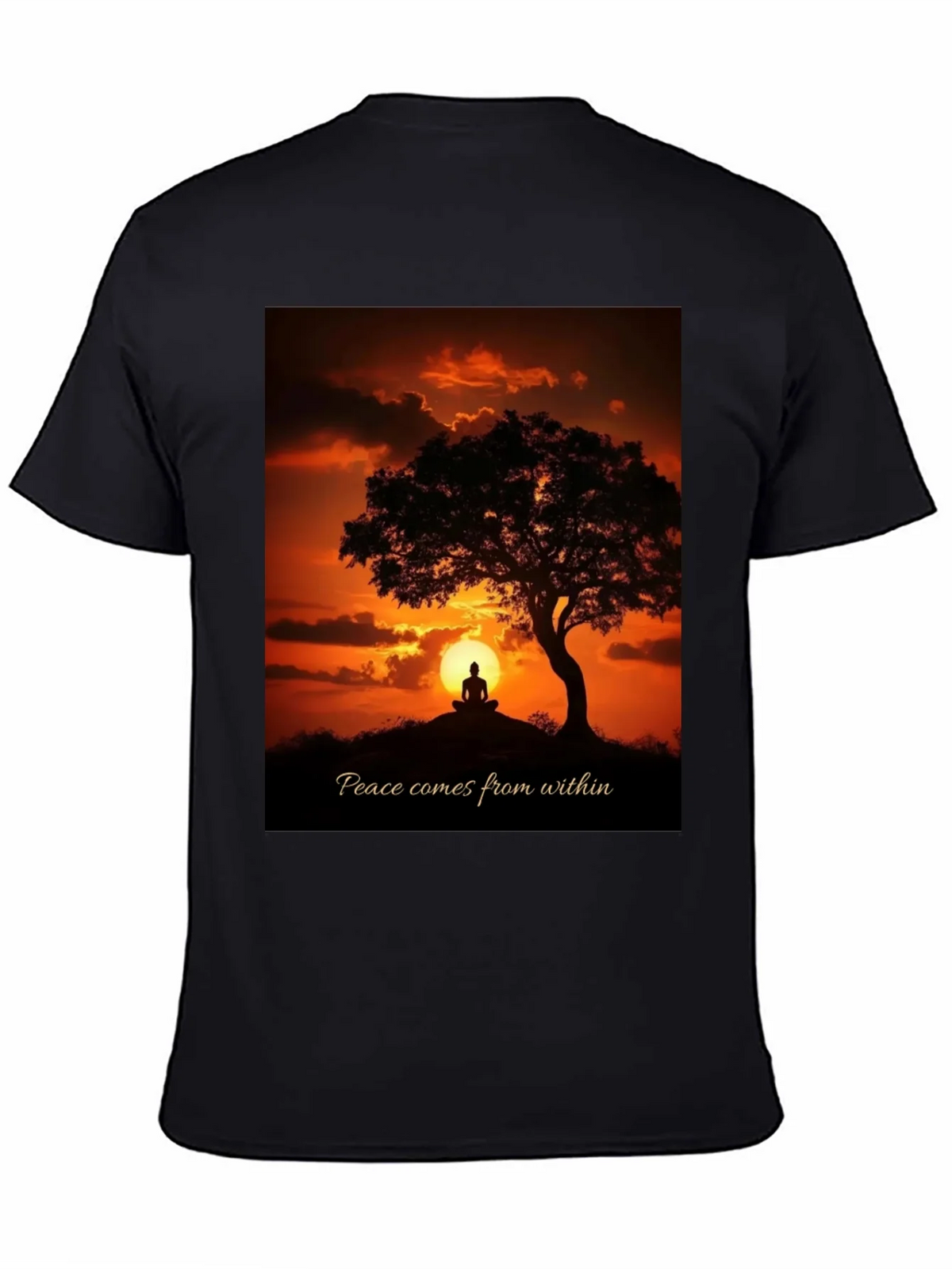Peace Within Graphic Tee - Sunset Meditation Shirt product image 4