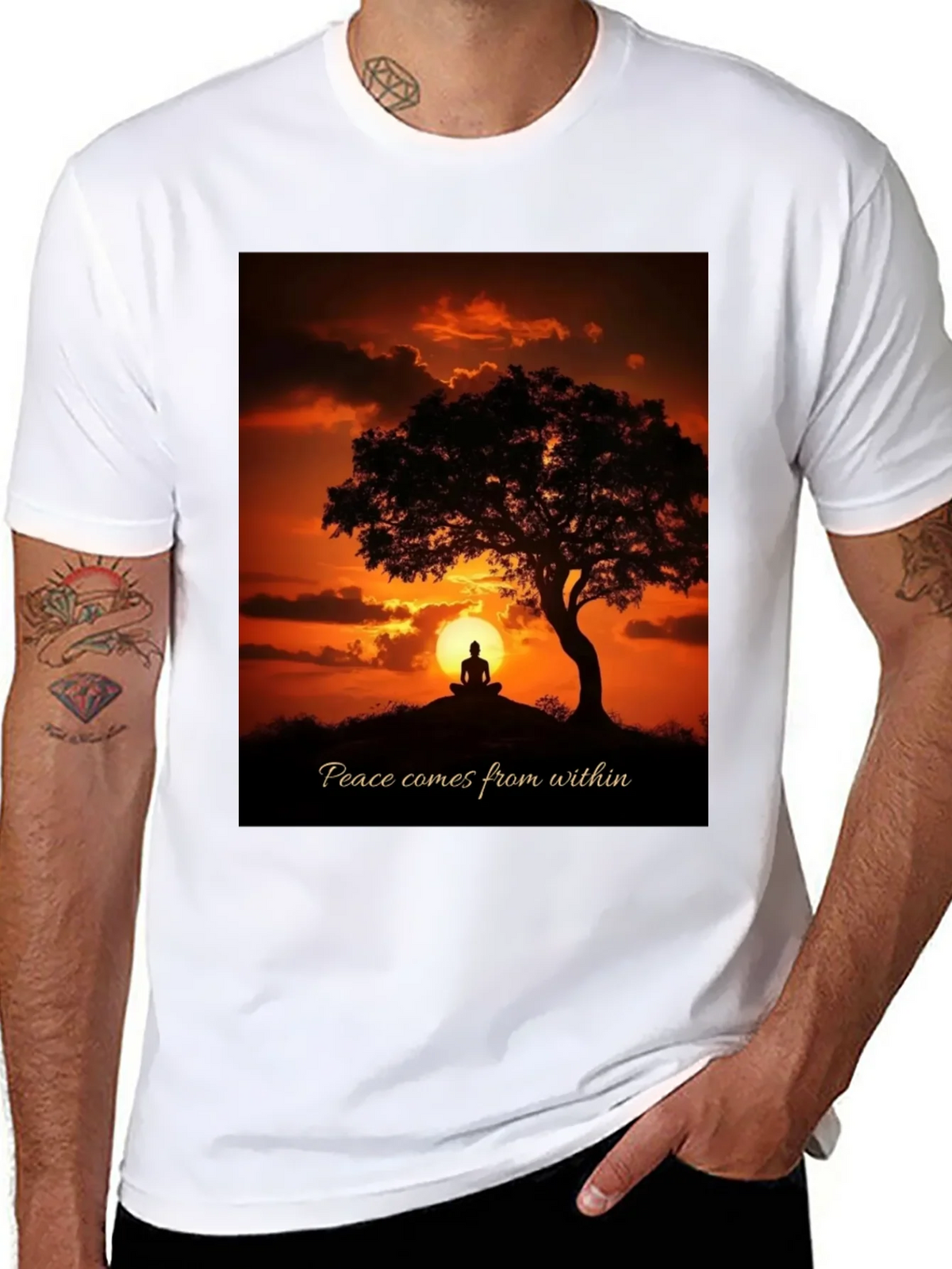 Peace Within Graphic Tee - Sunset Meditation Shirt product image 7