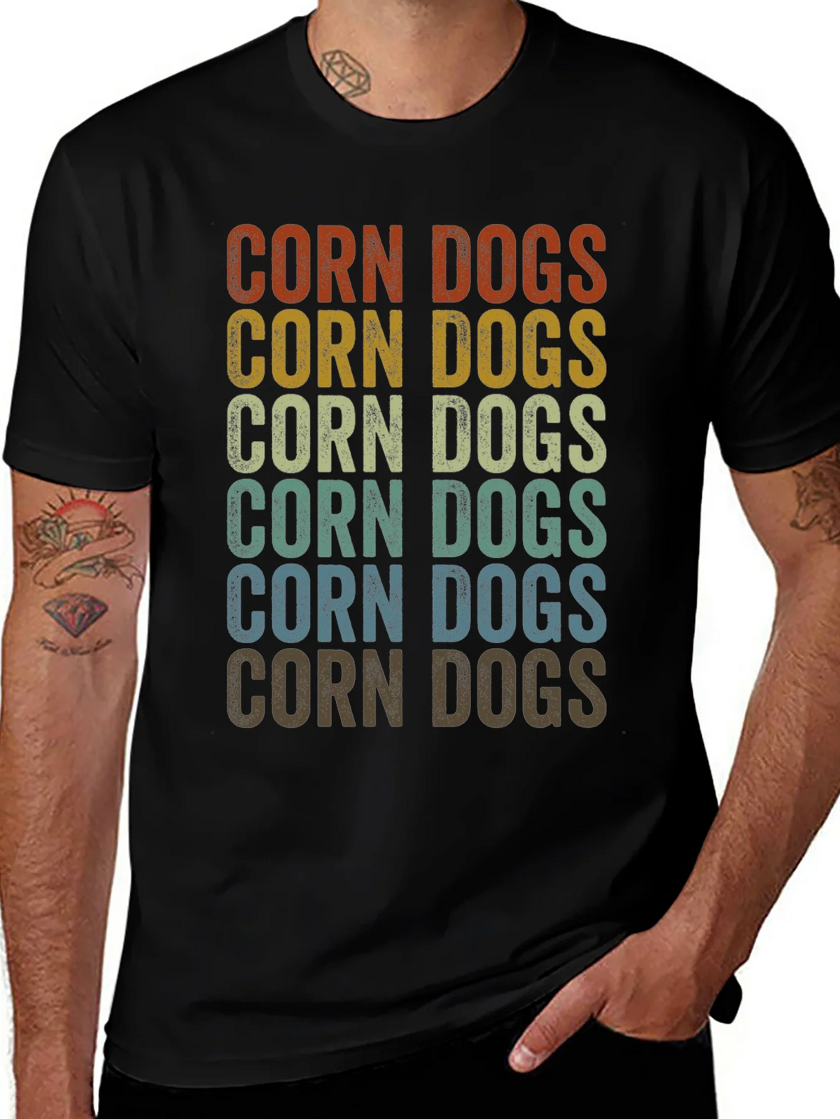 Retro Corn Dogs Graphic T-Shirt product image 1