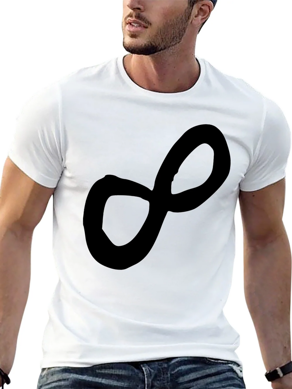 Infinity Symbol Black T-Shirt Casual Tee product image 8
