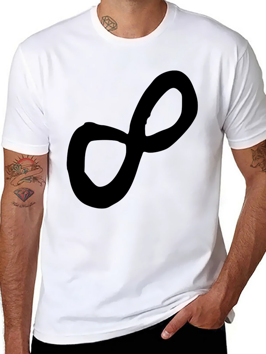 Infinity Symbol Black T-Shirt Casual Tee product image 5
