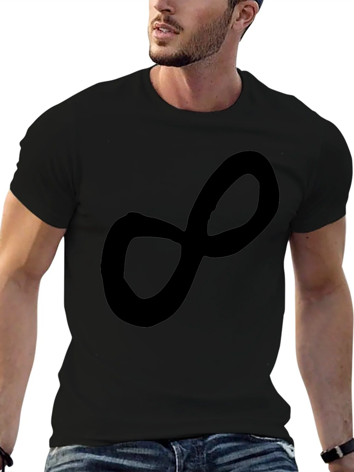 Infinity Symbol Black T-Shirt Casual Tee product image 4