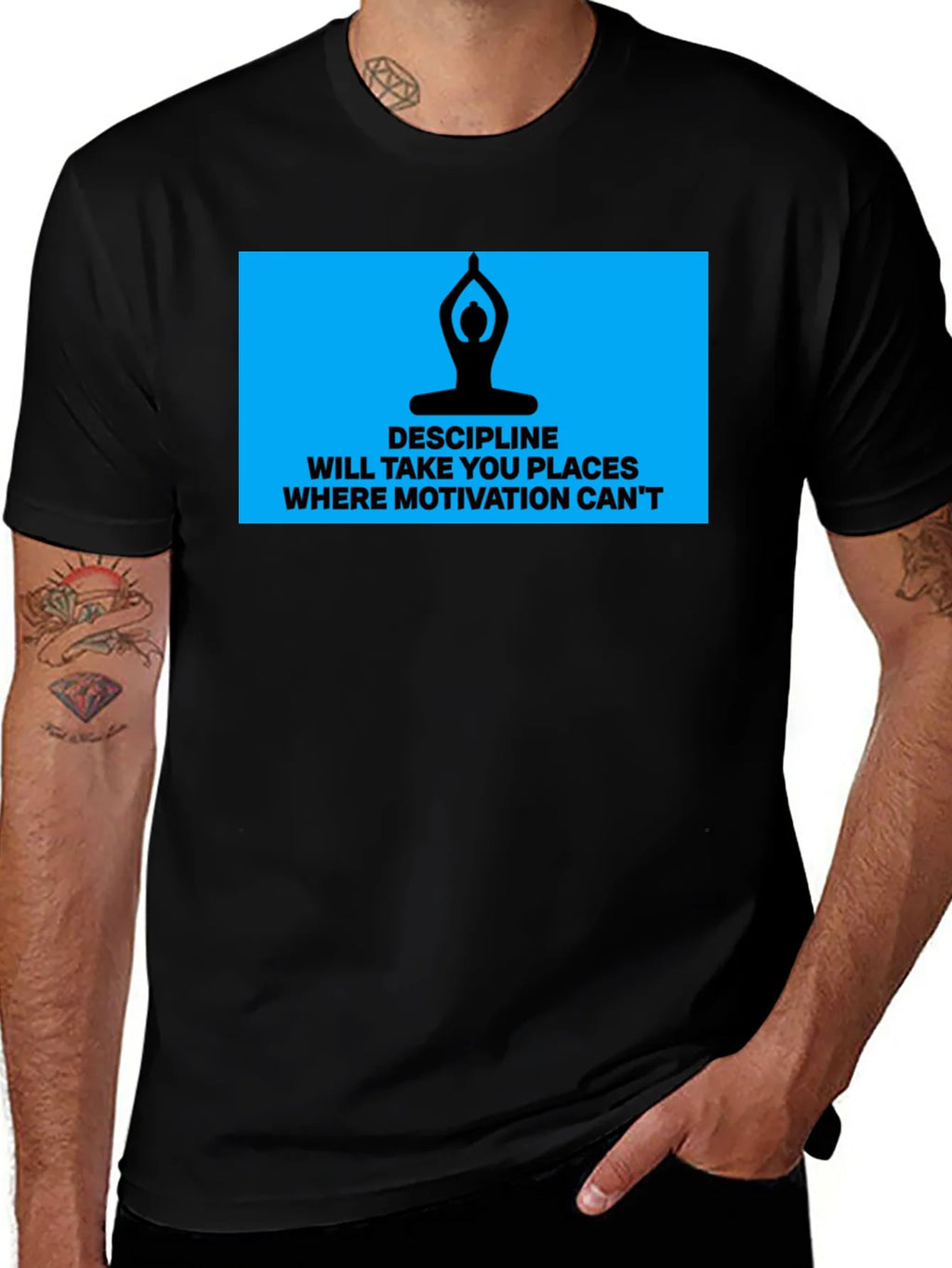 Discipline Motivation Mens Black T-Shirt product image 1
