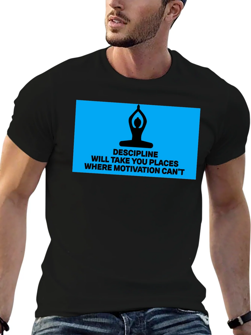 Discipline Motivation Mens Black T-Shirt product image 6