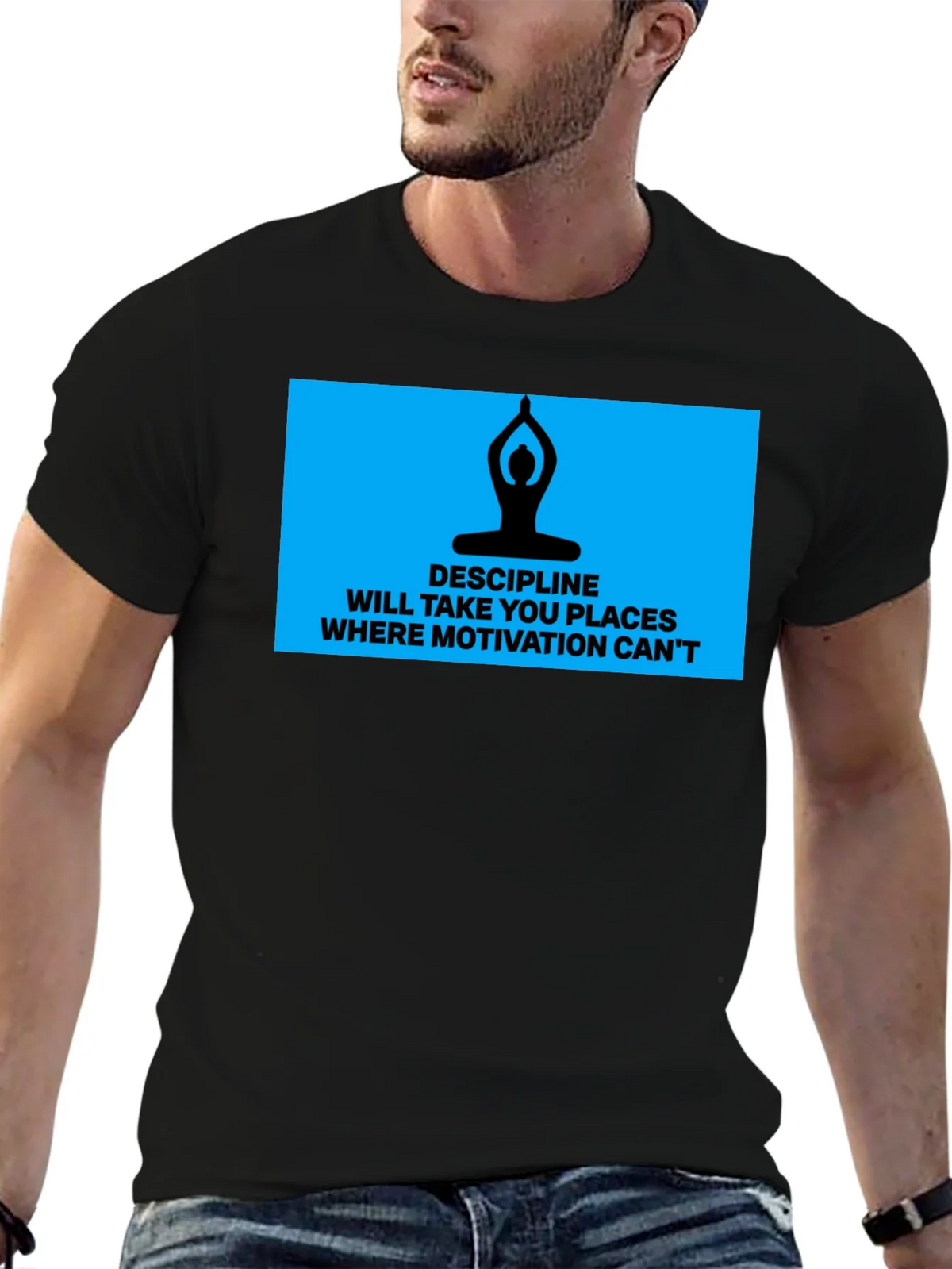 Discipline Motivation Mens Black T-Shirt product image 6