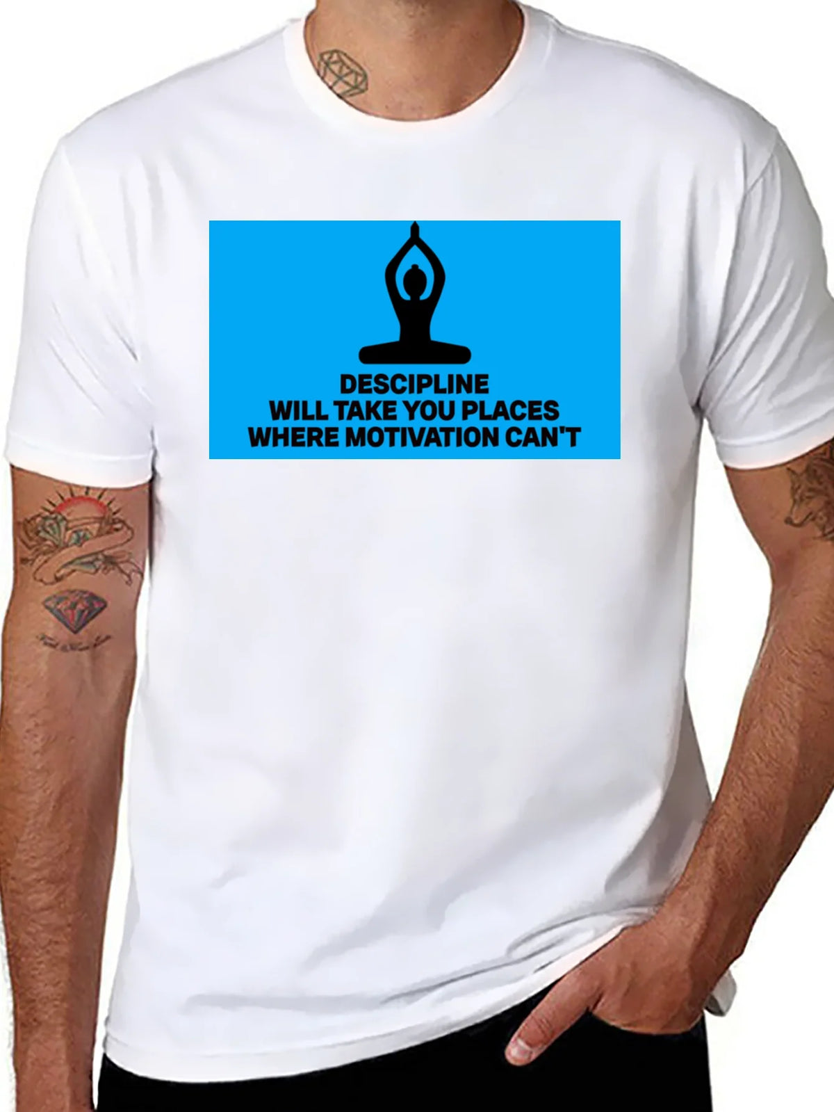 Discipline Motivation Mens Black T-Shirt product image 7