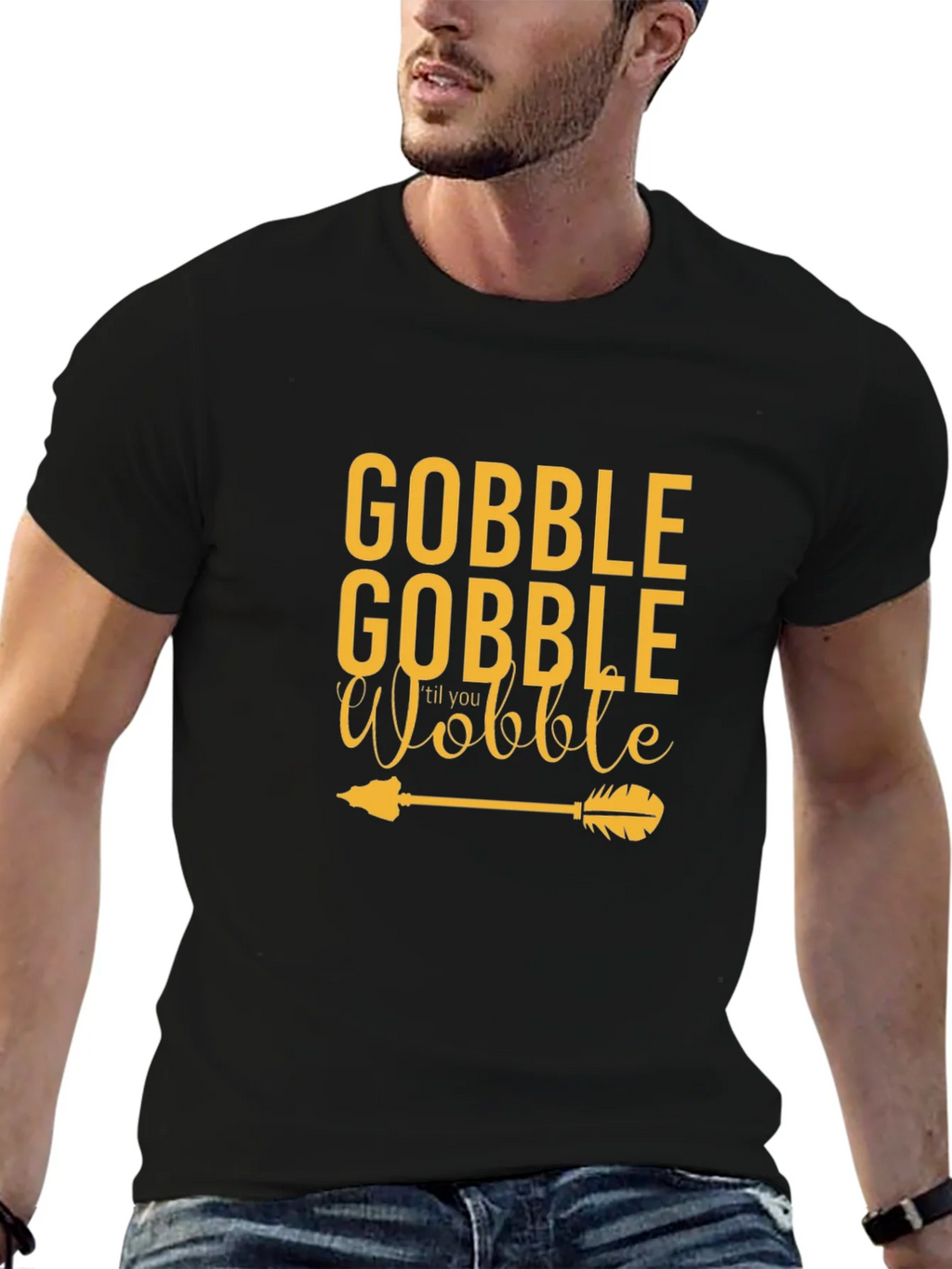 Gobble Til You Wobble Thanksgiving Tee product image 5
