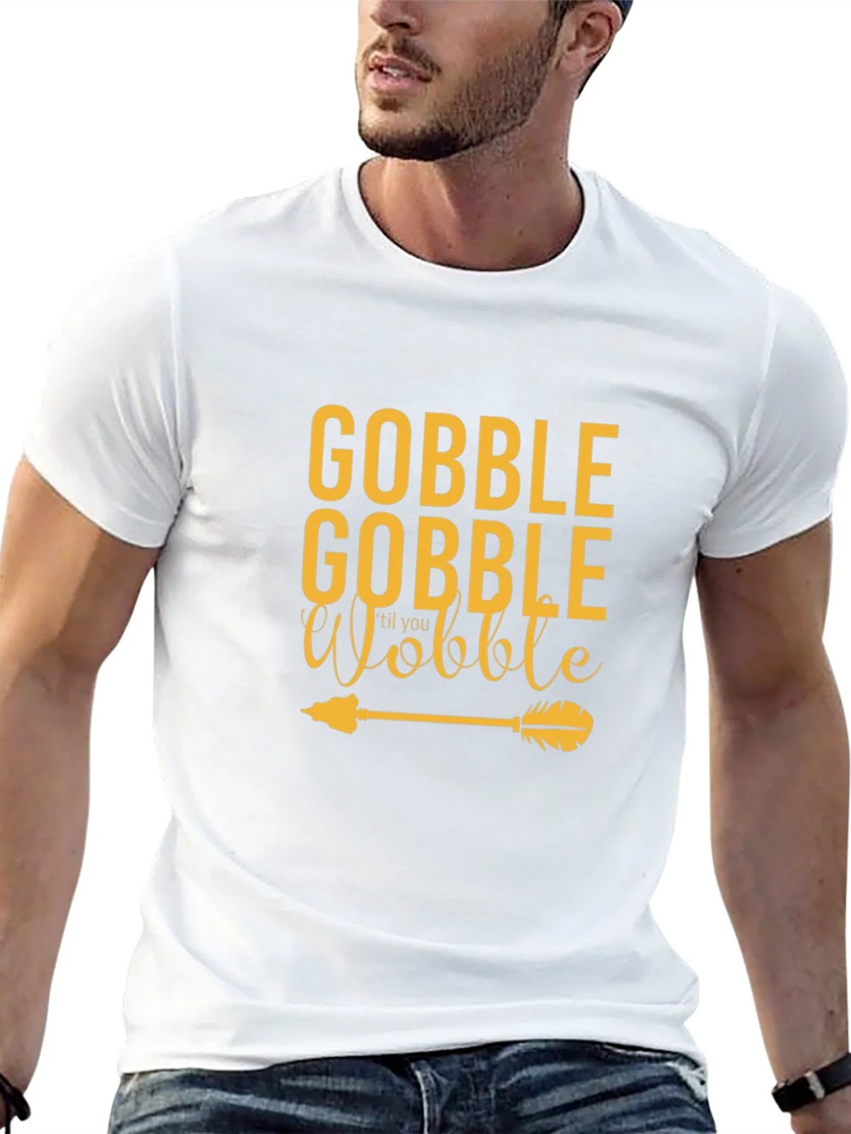 Gobble Til You Wobble Thanksgiving Tee product image 8