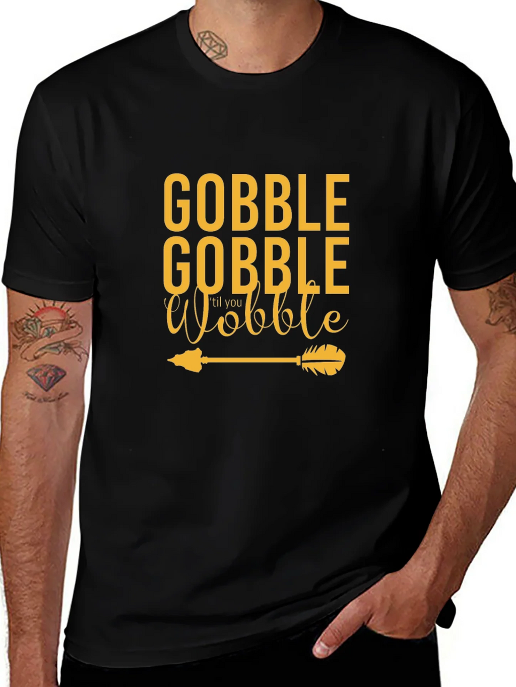 Gobble Til You Wobble Thanksgiving Tee product image 1