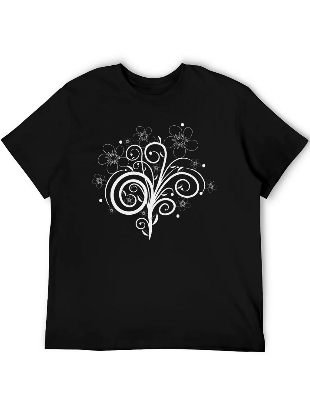 Floral Swirl Graphic Tee - Black Casual Shirt product image 5