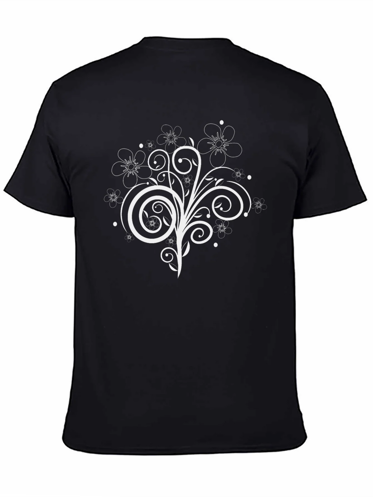 Floral Swirl Graphic Tee - Black Casual Shirt product image 4