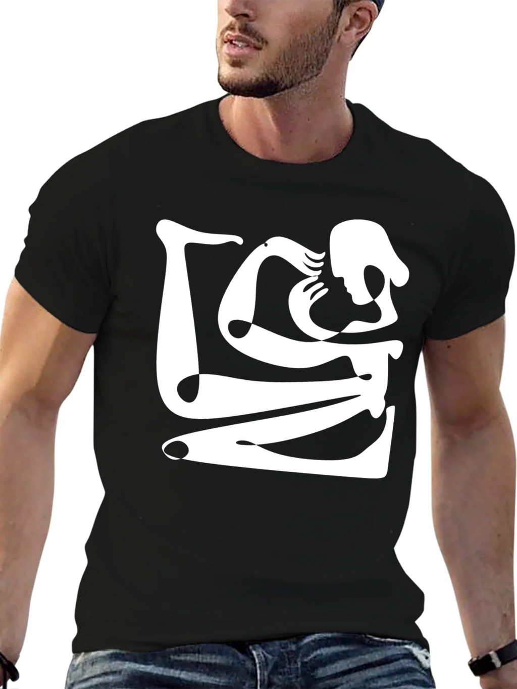 Abstract Art Black Graphic Tee product image 6