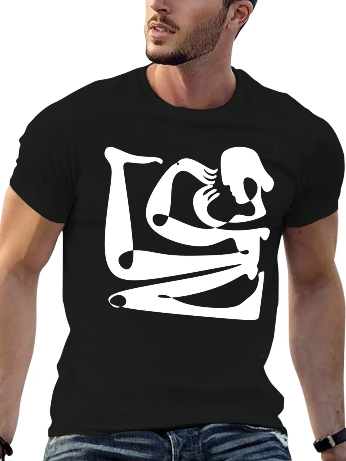 Abstract Art Black Graphic Tee product image 6