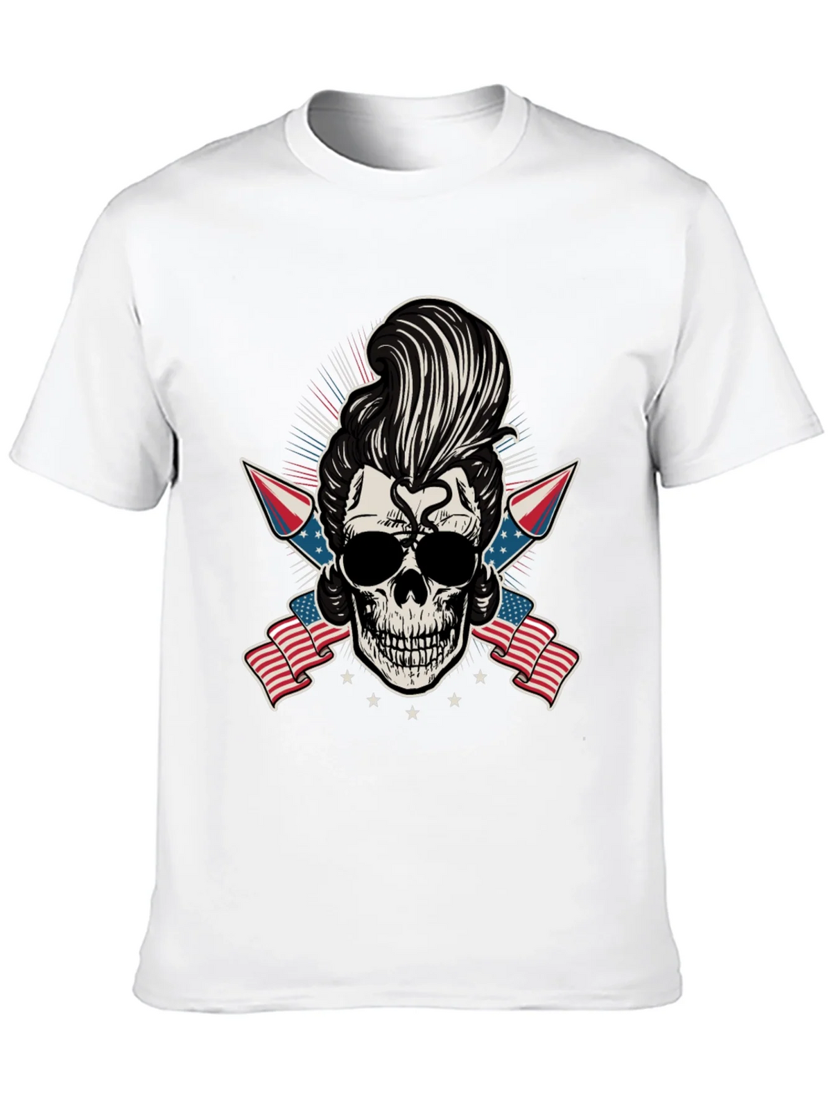 Patriotic Skull T-Shirt: Rockabilly Style product image 9