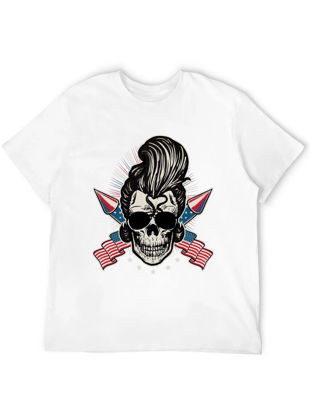 Patriotic Skull T-Shirt: Rockabilly Style product image 11