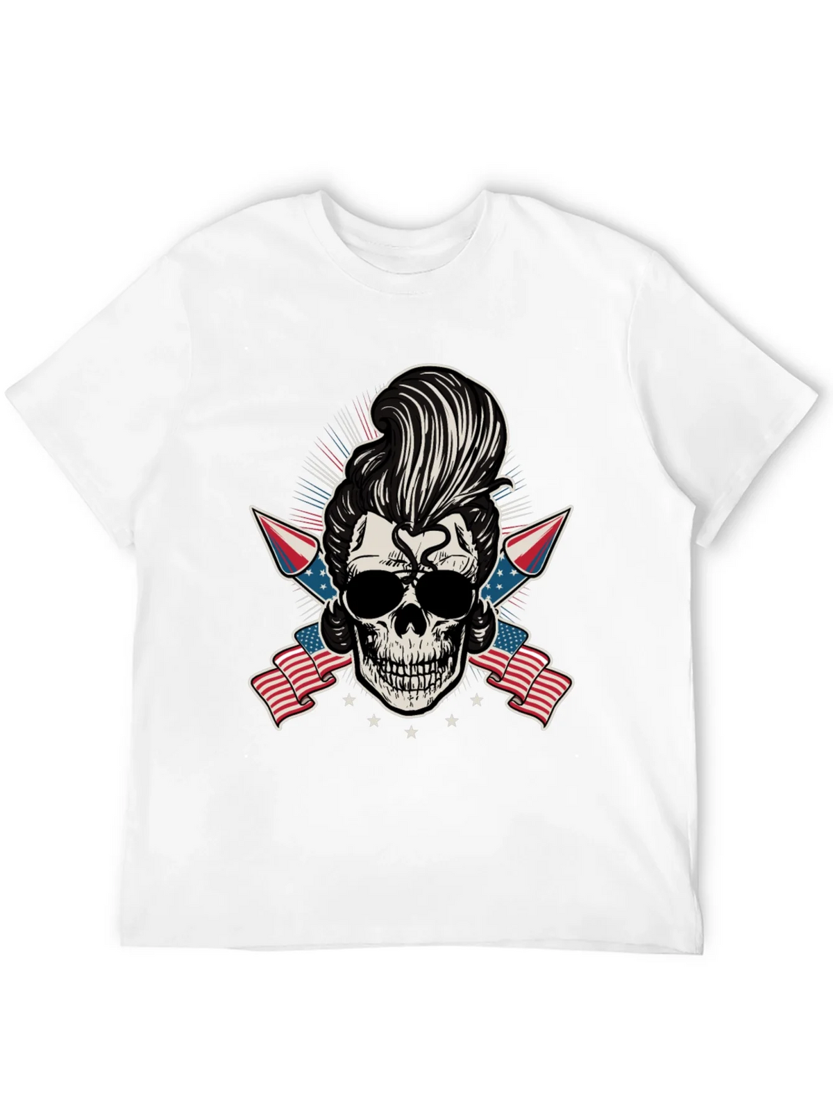 Patriotic Skull T-Shirt: Rockabilly Style product image 11