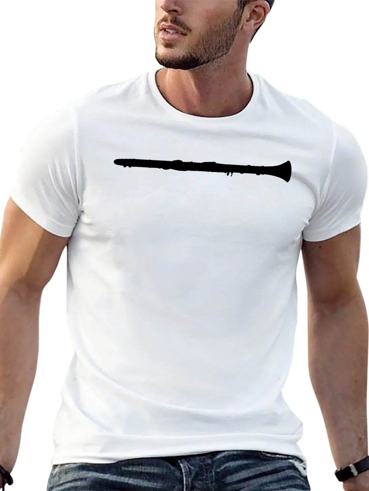 Mens Black Clarinet Graphic Tee product image 10