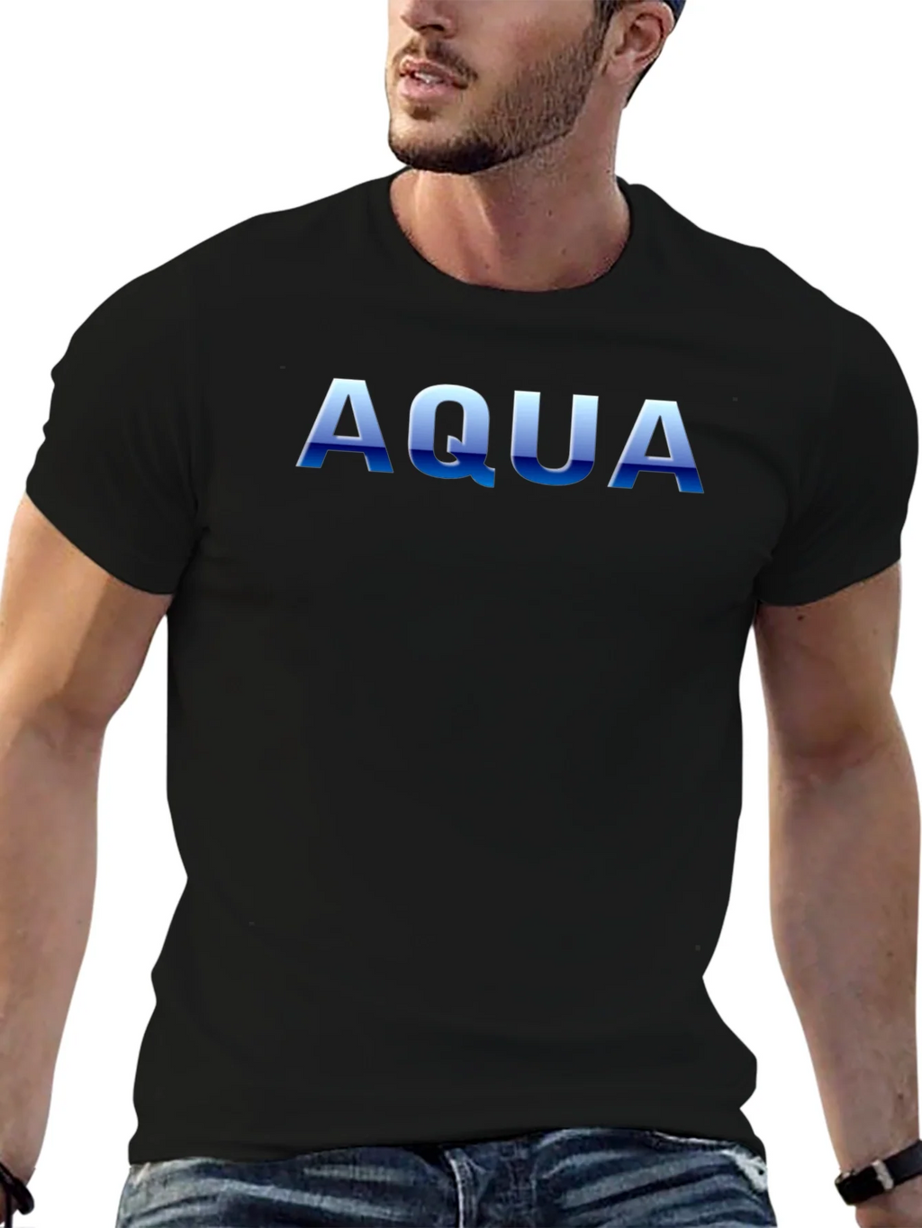 AQUA Graphic Print Mens Black T-Shirt product image 6