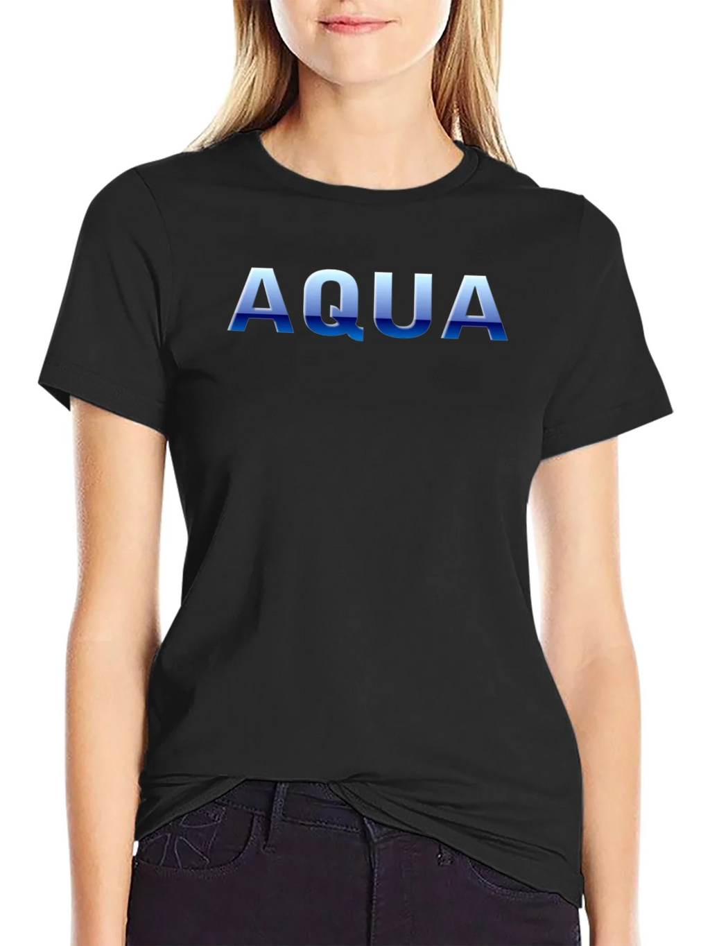 AQUA Graphic Print Mens Black T-Shirt product image 2