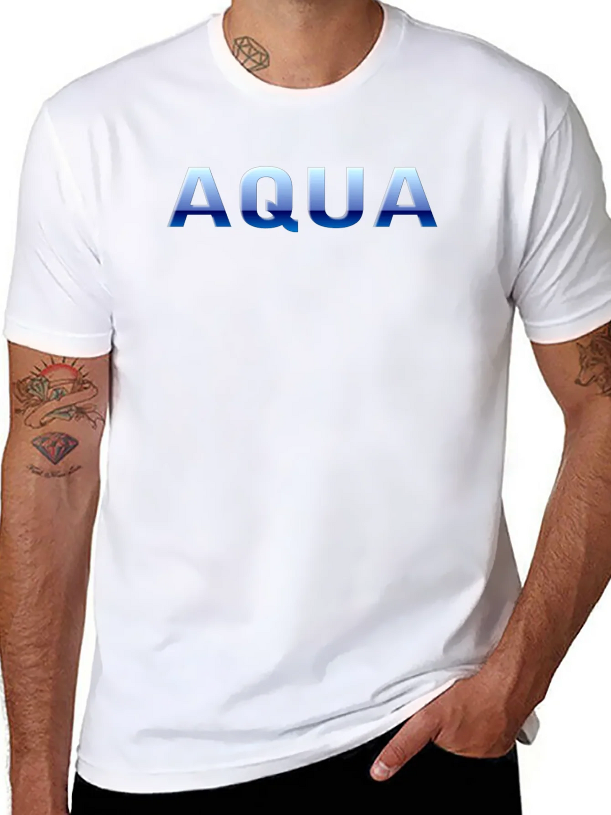 AQUA Graphic Print Mens Black T-Shirt product image 7