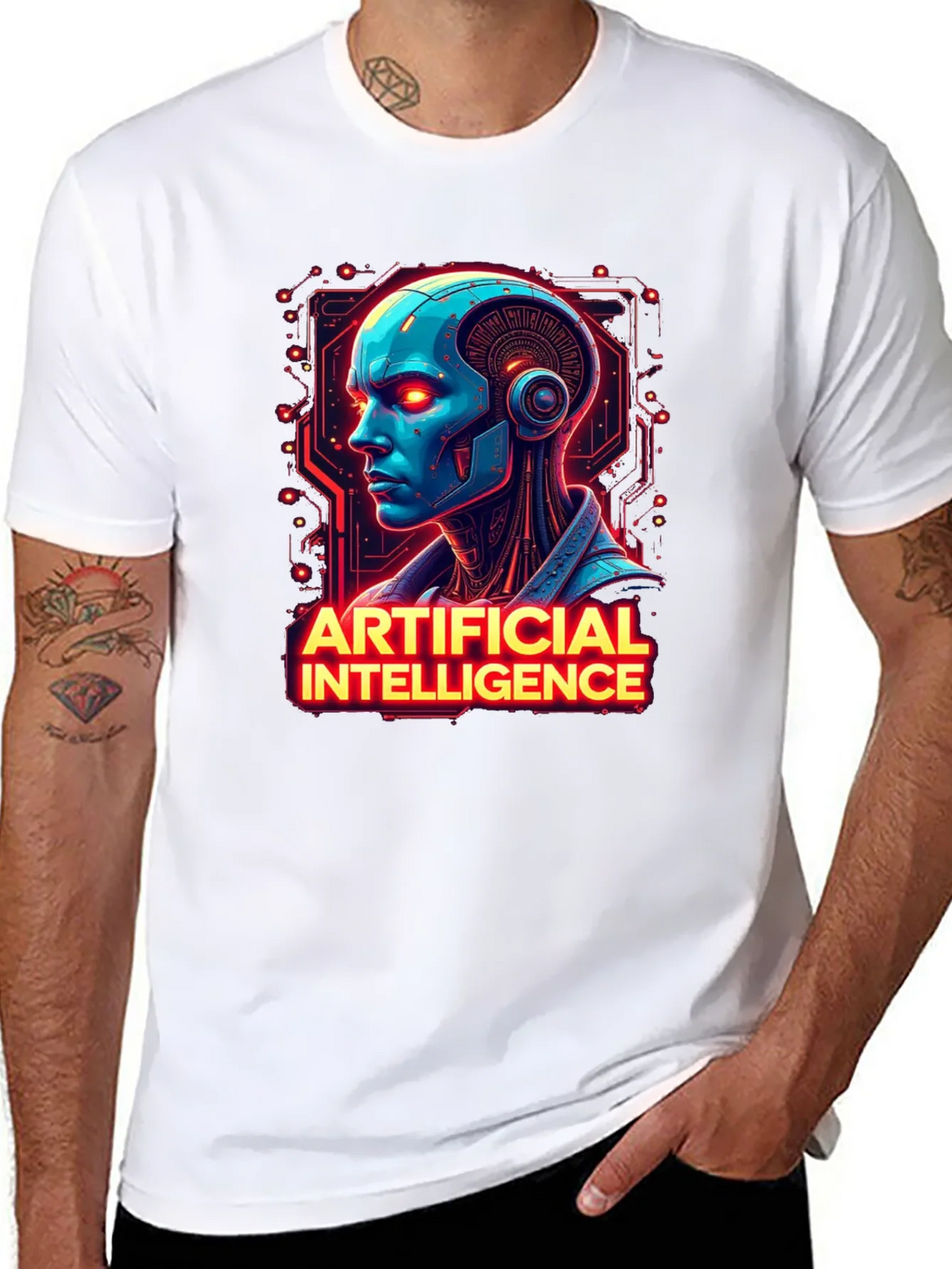 AI Robot Head T-Shirt - Sci-Fi Style product image 5