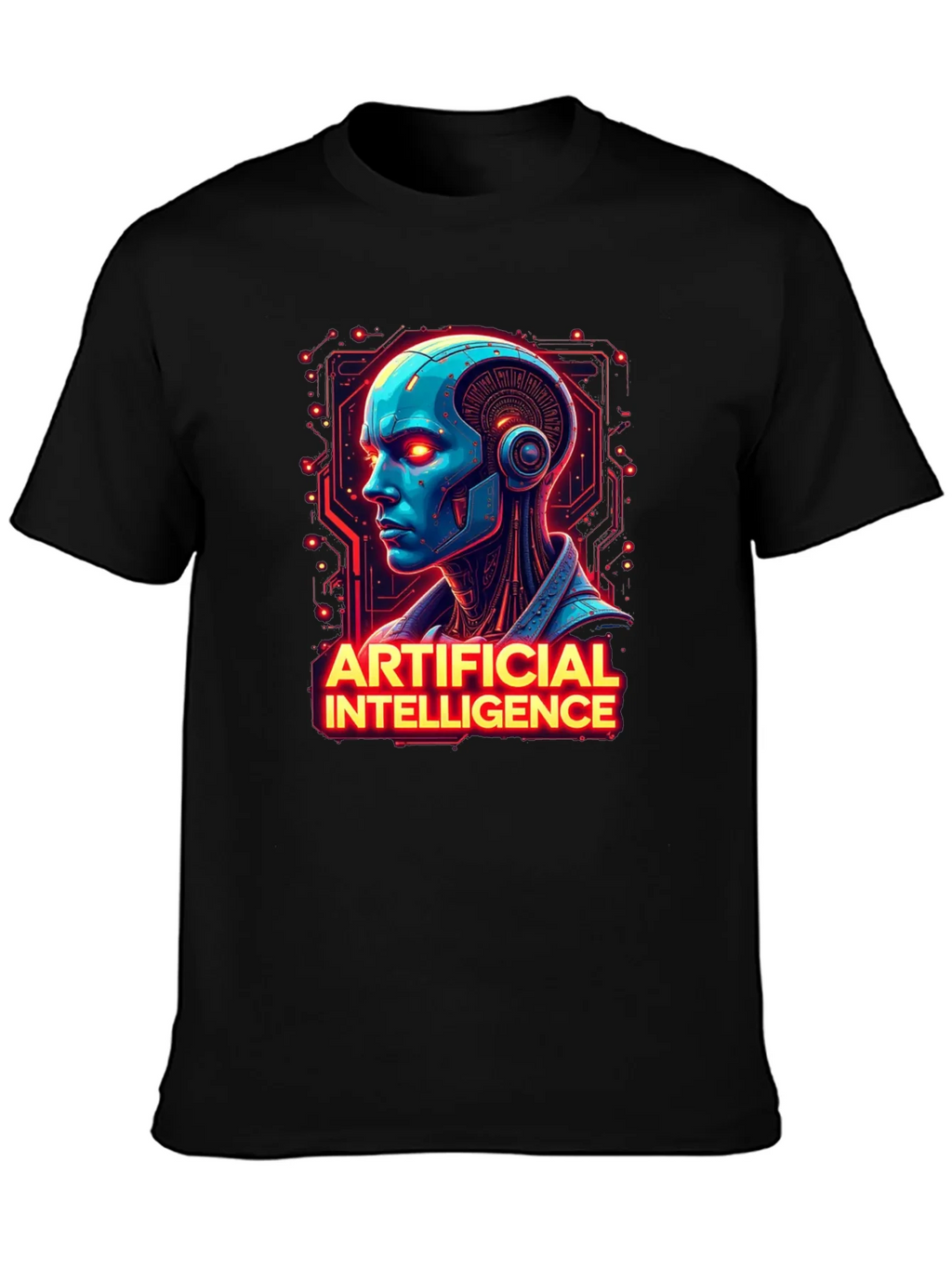 AI Robot Head T-Shirt - Sci-Fi Style product image 3