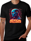 AI Robot Head T-Shirt - Sci-Fi Style product image 1