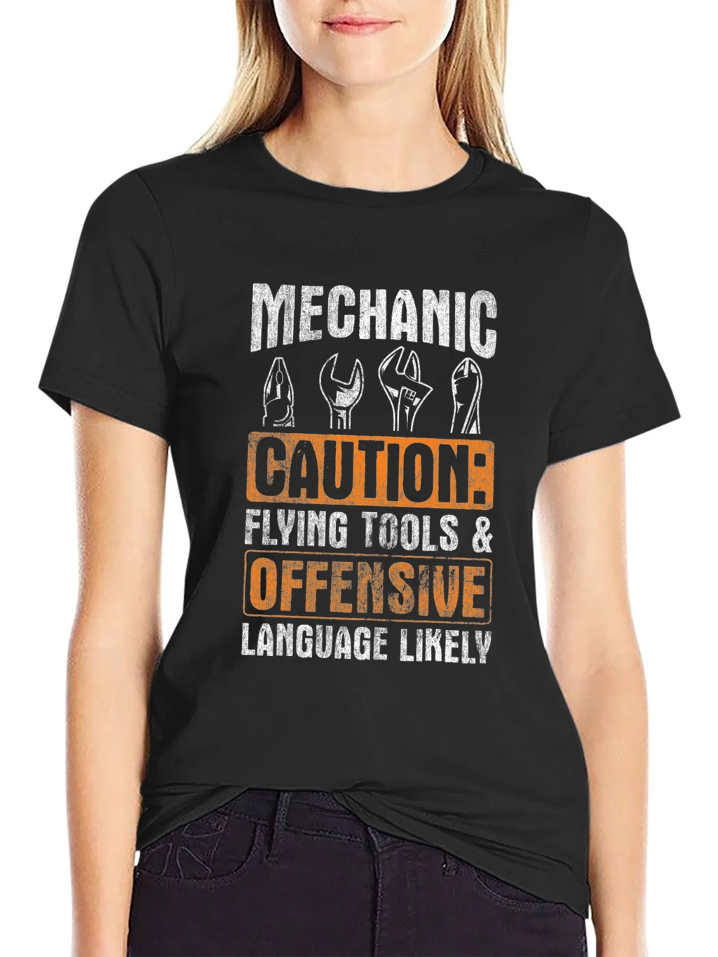 Mechanic Caution Graphic T-Shirt - Funny Novelty Tee product image 2