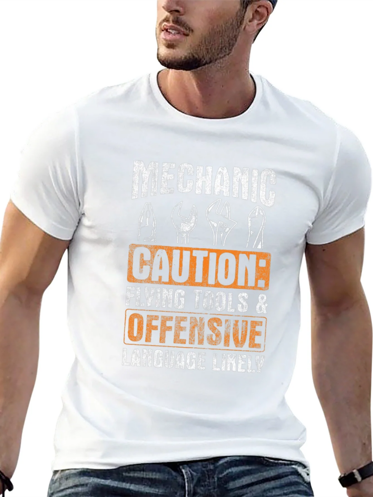 Mechanic Caution Graphic T-Shirt - Funny Novelty Tee product image 12