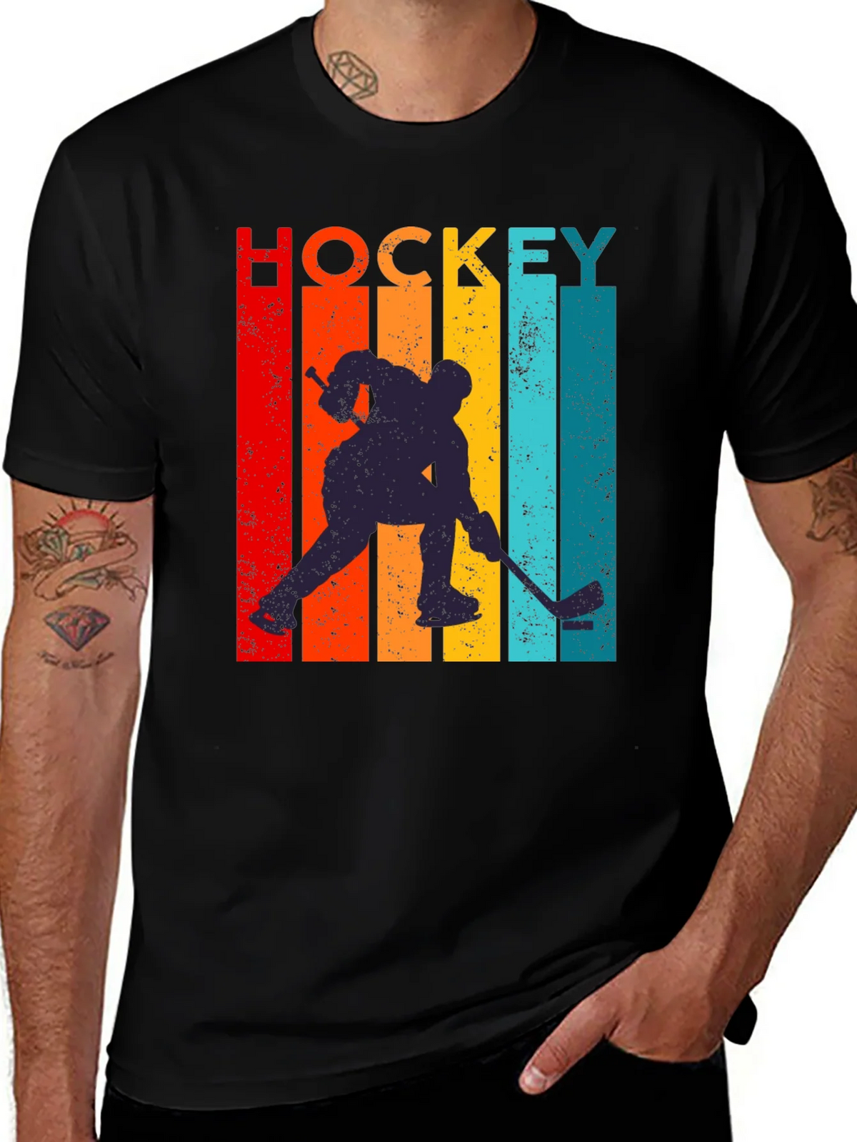 Retro Hockey Player Graphic Tee product image 1