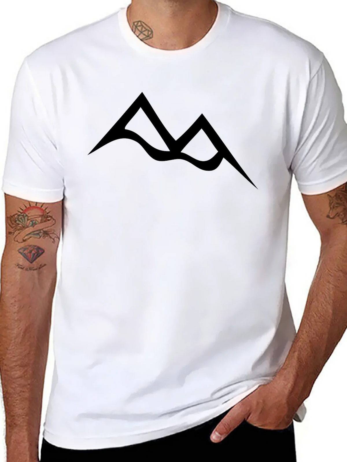Minimalist Mountain Peak Black T-Shirt product image 7