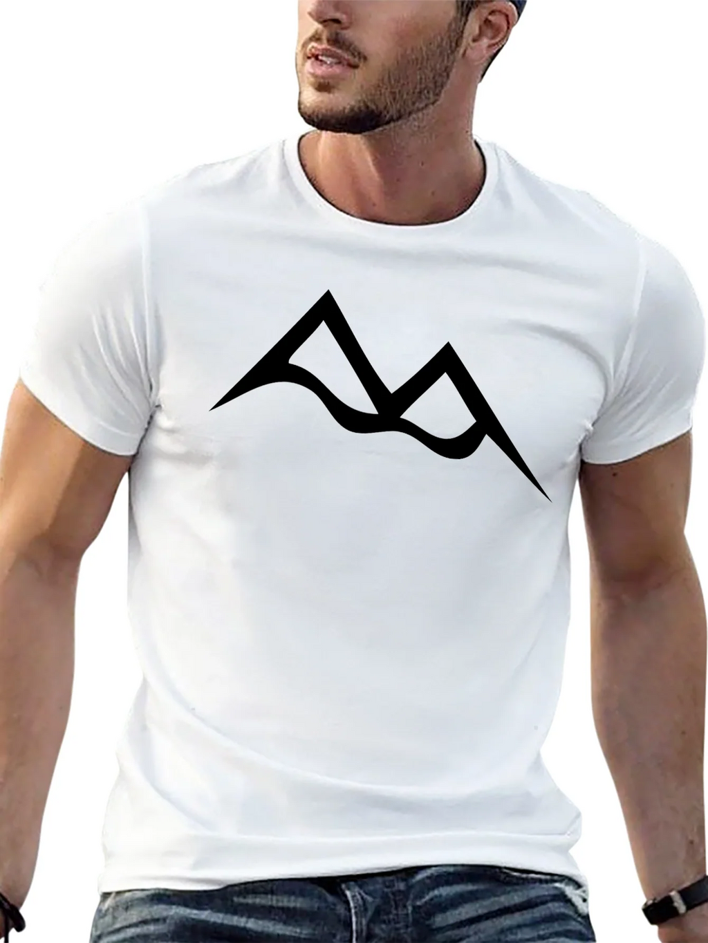 Minimalist Mountain Peak Black T-Shirt product image 12