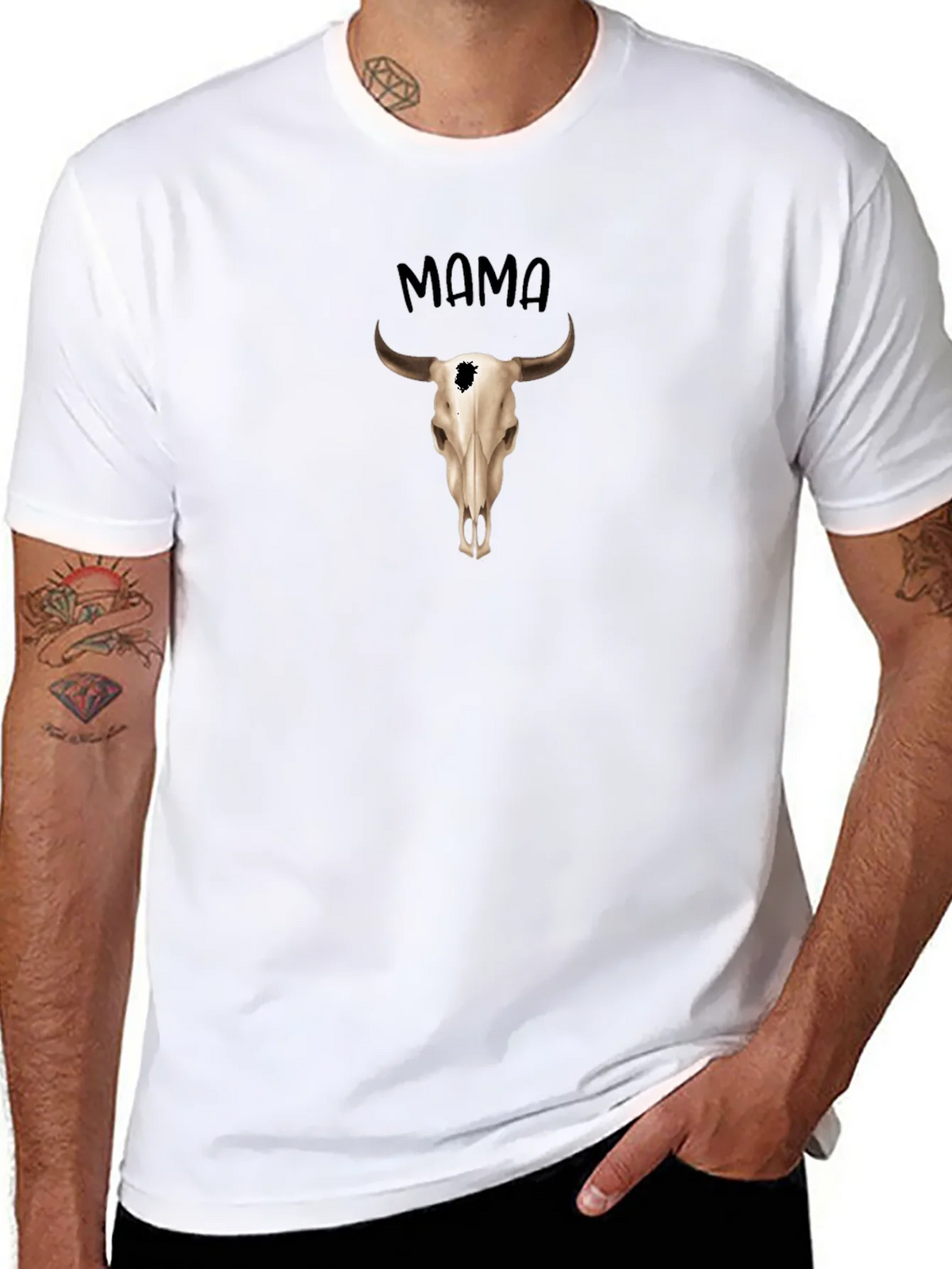 Mama Steer Skull Graphic Tee - Western Style product image 7