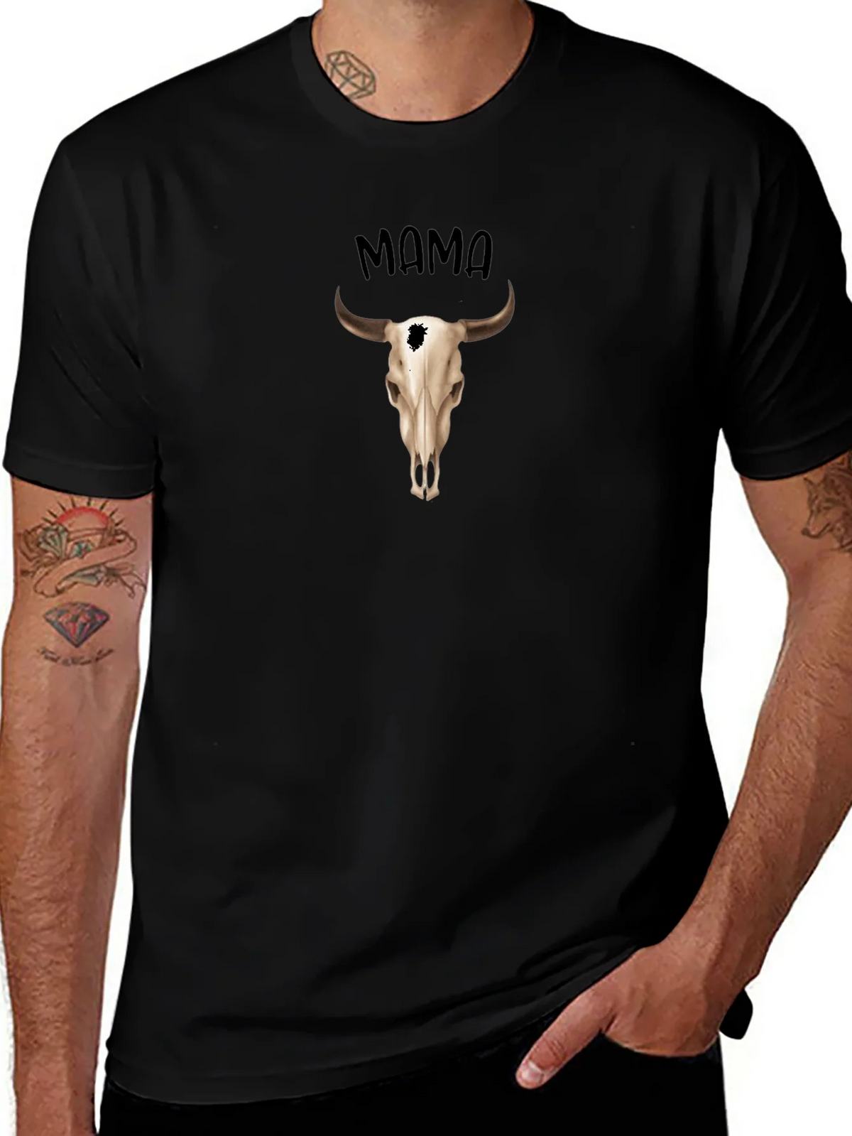 Mama Steer Skull Graphic Tee - Western Style product image 1