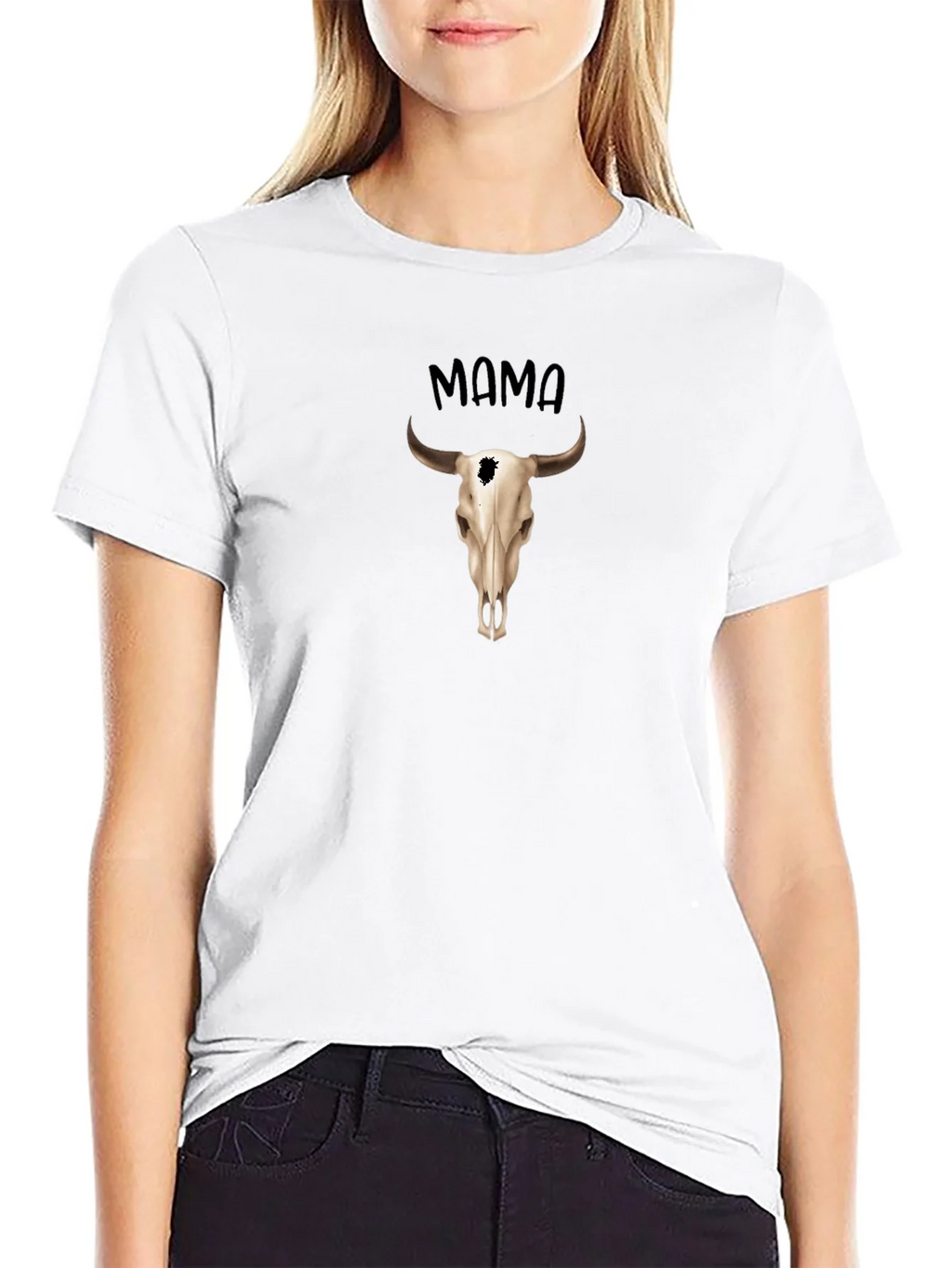Mama Steer Skull Graphic Tee - Western Style product image 8