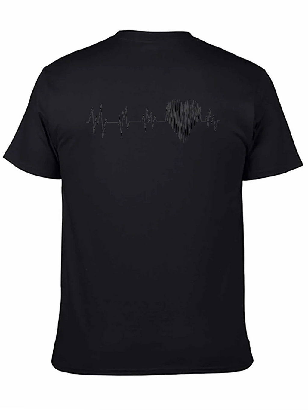 Heartbeat Graphic Tee - Stylish Mens Black T-Shirt product image 4