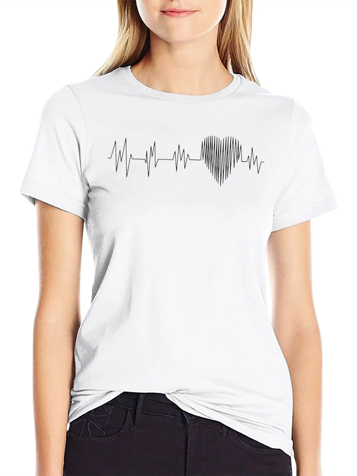 Heartbeat Graphic Tee - Stylish Mens Black T-Shirt product image 8