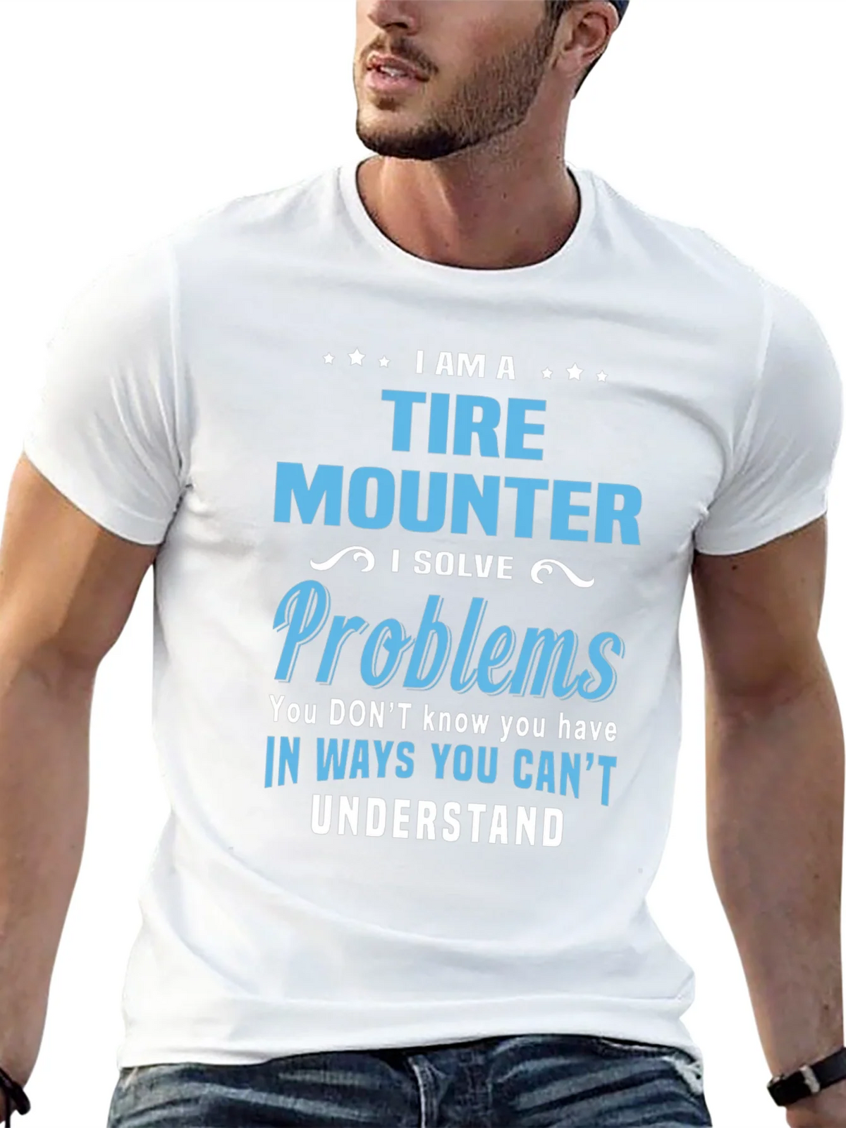 Tire Mounter T-Shirt: I Solve Problems Funny Gift Tee product image 9