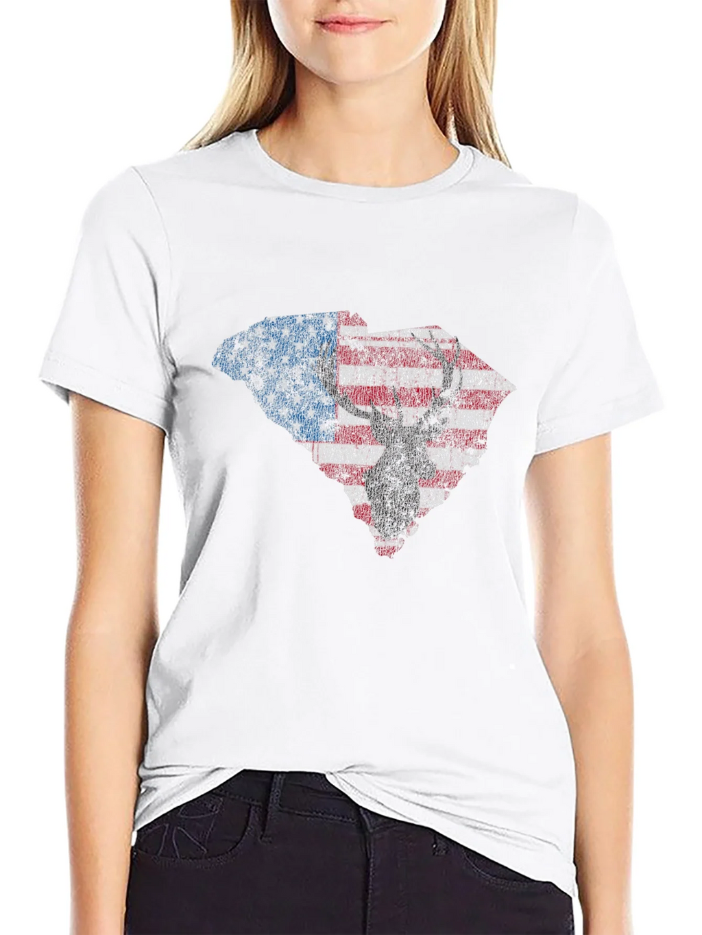 American Flag Deer Silhouette Graphic Tee product image 8