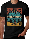 Stressed Blessed Hockey Obsessed T-Shirt product image 1