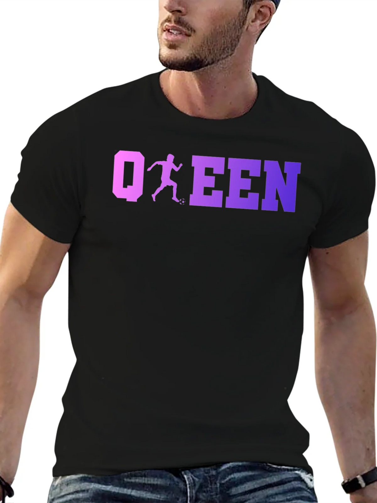 Soccer Queen Black T-Shirt product image 6