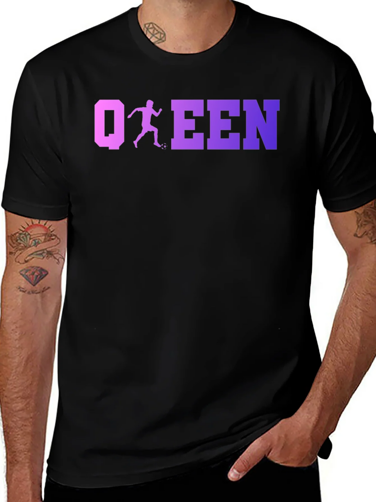 Soccer Queen Black T-Shirt product image 1