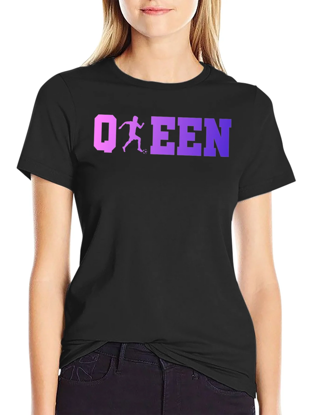 Soccer Queen Black T-Shirt product image 2
