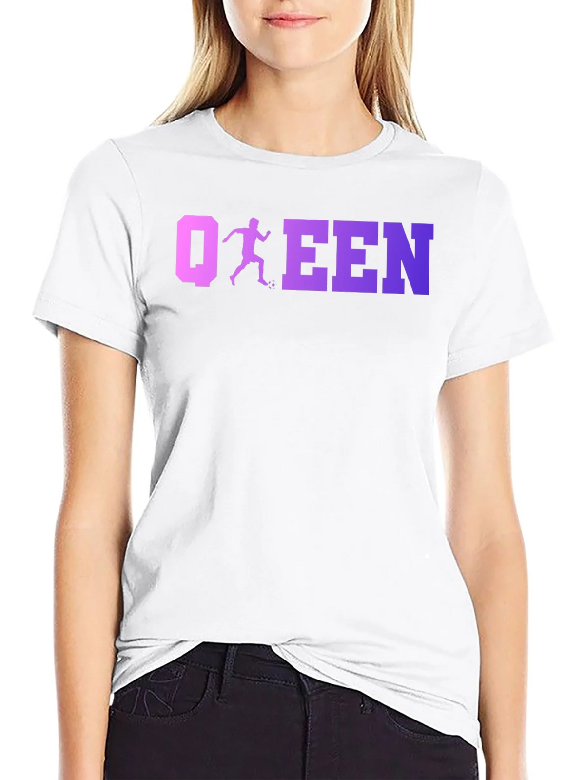 Soccer Queen Black T-Shirt product image 8