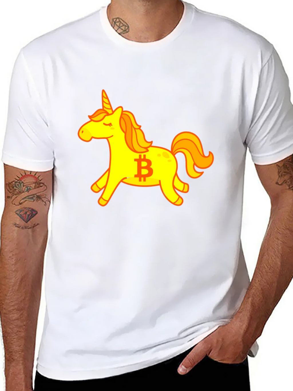 Bitcoin Unicorn Black T-Shirt product image 5