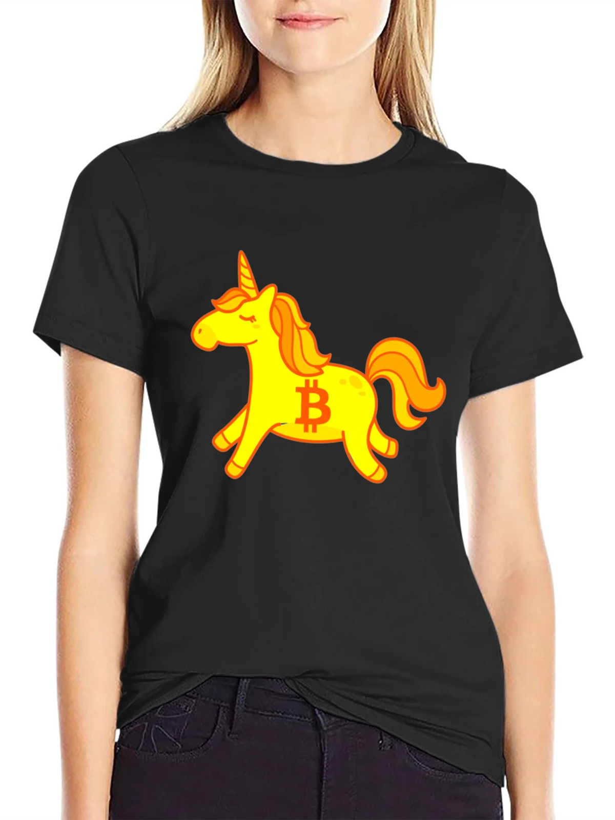 Bitcoin Unicorn Black T-Shirt product image 2