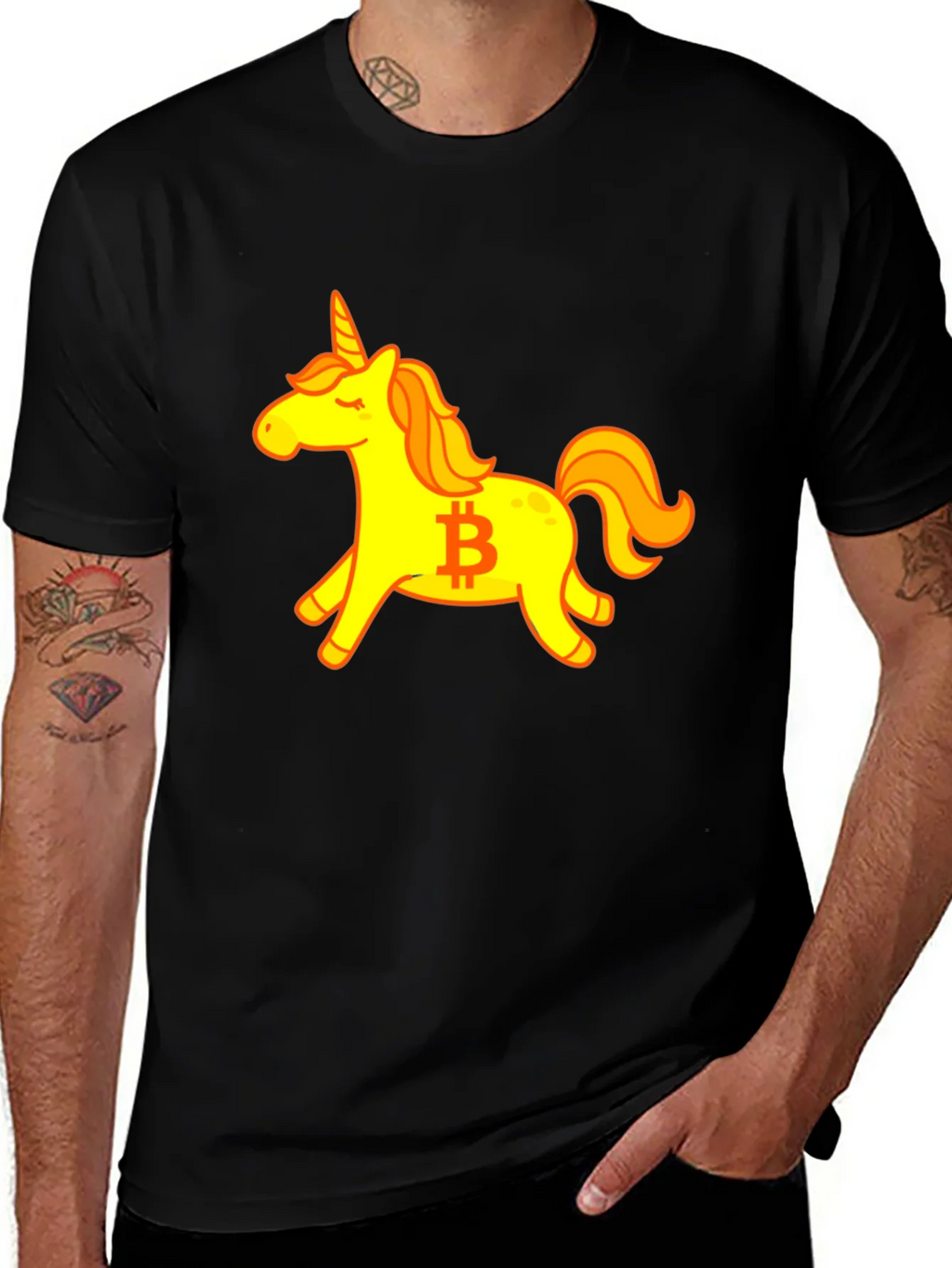 Bitcoin Unicorn Black T-Shirt product image 1